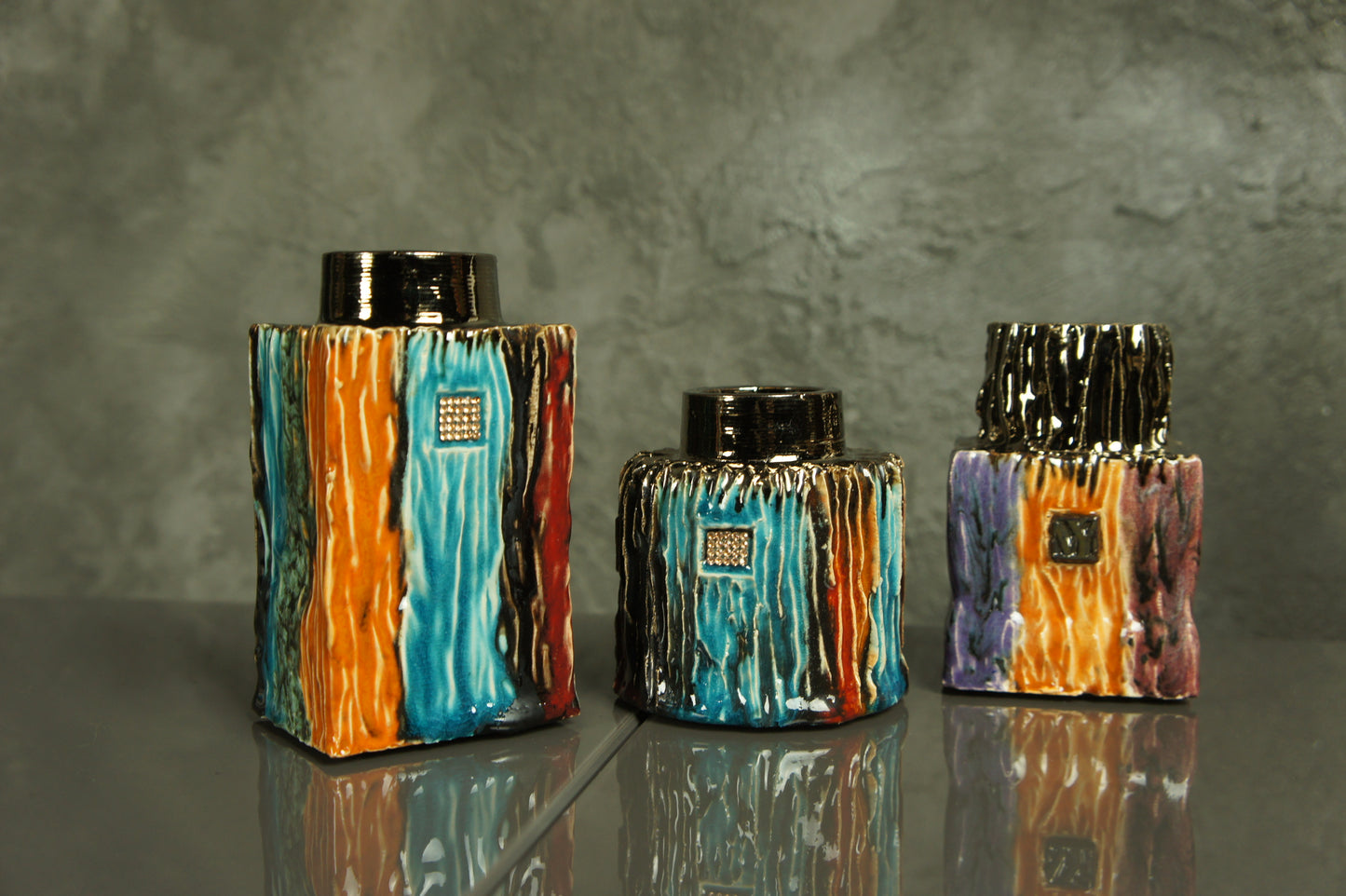 Set of three Ceramic diffusers for home fragrances - Life is Jazz collection