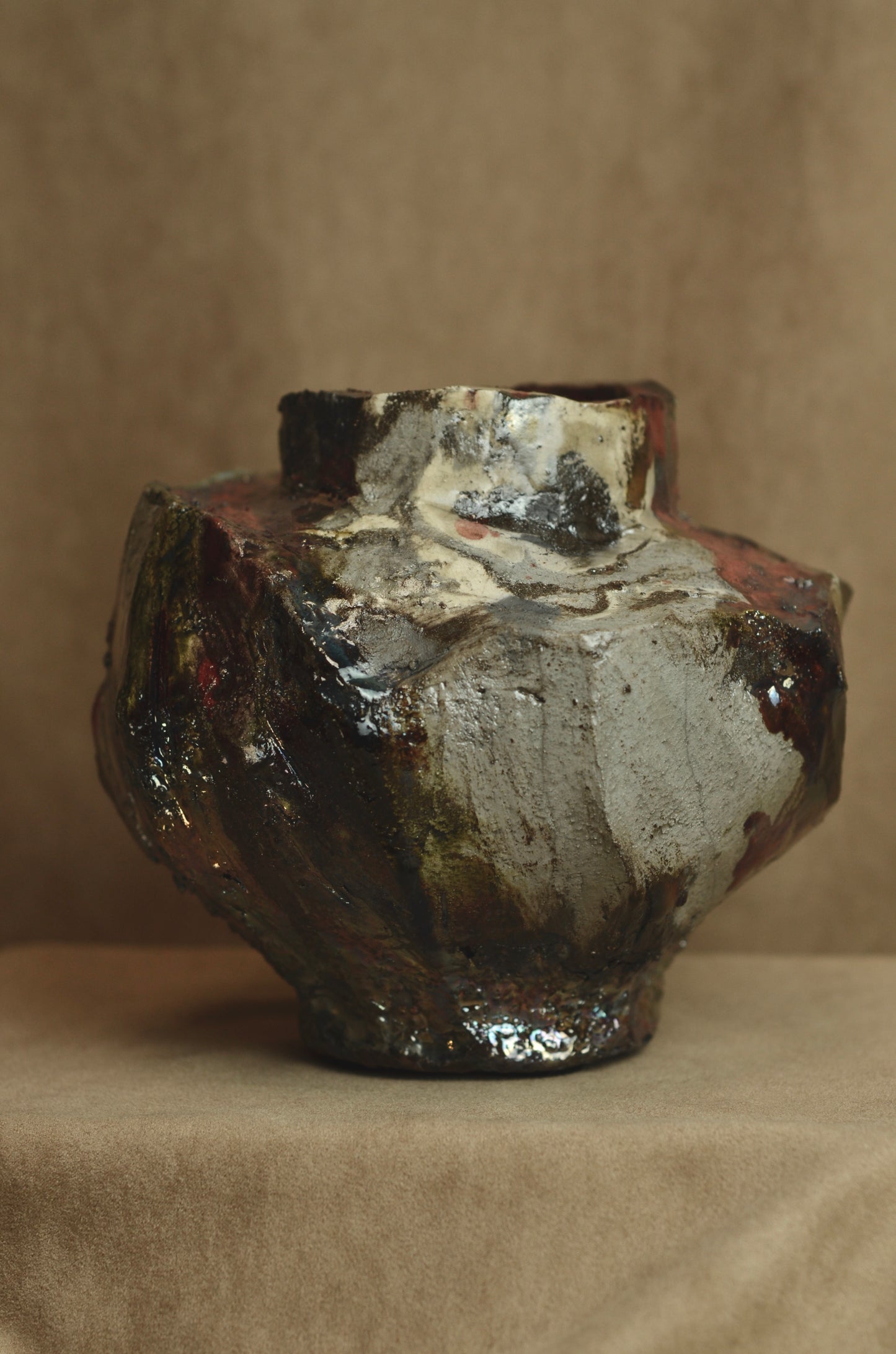 Handmade ceramic vase VM 024 raku