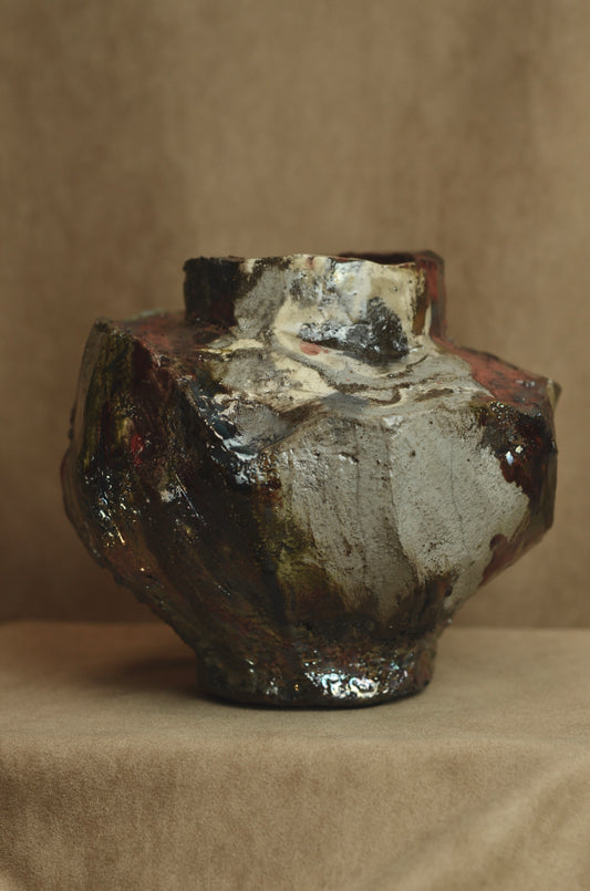 Handmade ceramic vase VM 024 raku