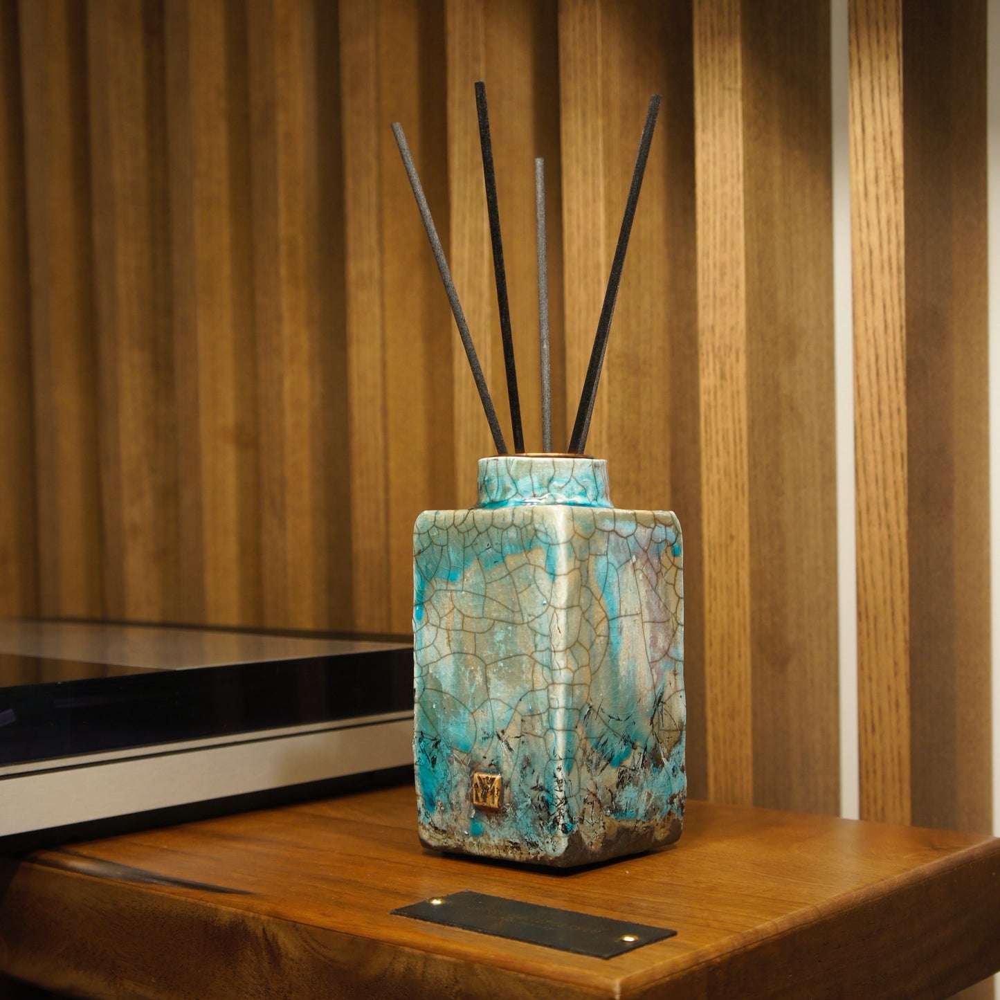 Ceramic diffuser for home fragrances. Raku firing