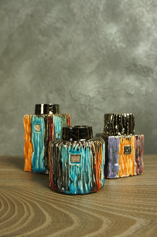 Set of three Ceramic diffusers for home fragrances - Life is Jazz collection