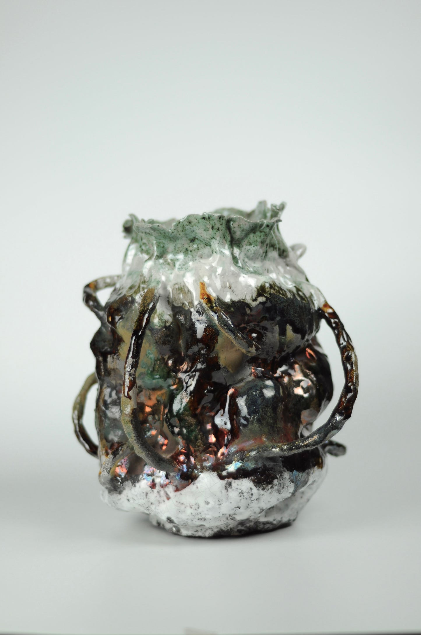 Handmade Ceramic vase raku