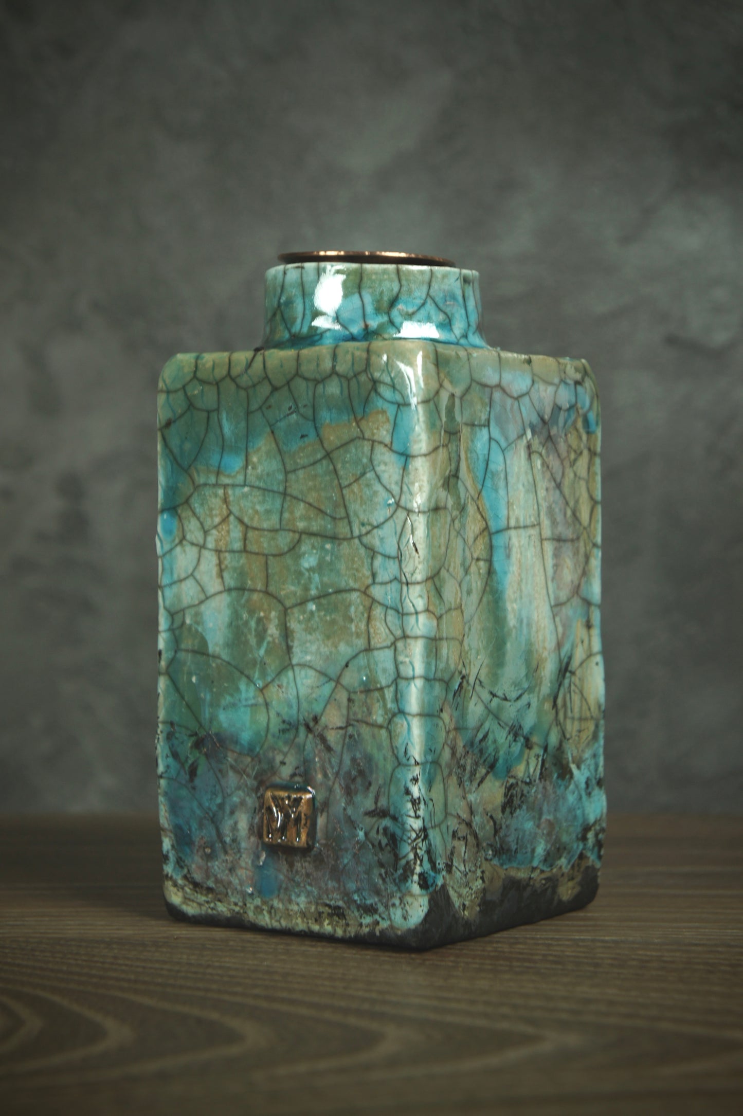 Handmade ceramic vase - Raku firing