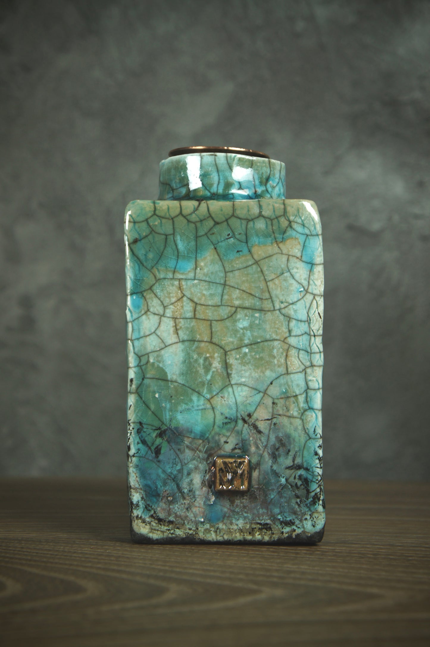 Handmade ceramic vase - Raku firing