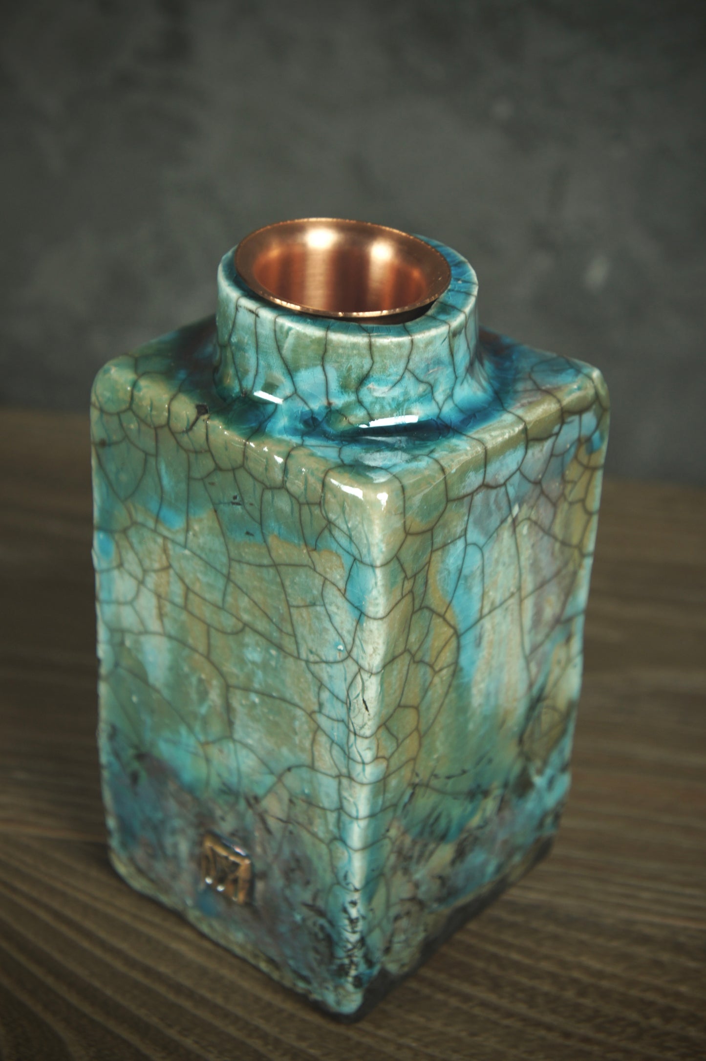 Handmade ceramic vase - Raku firing