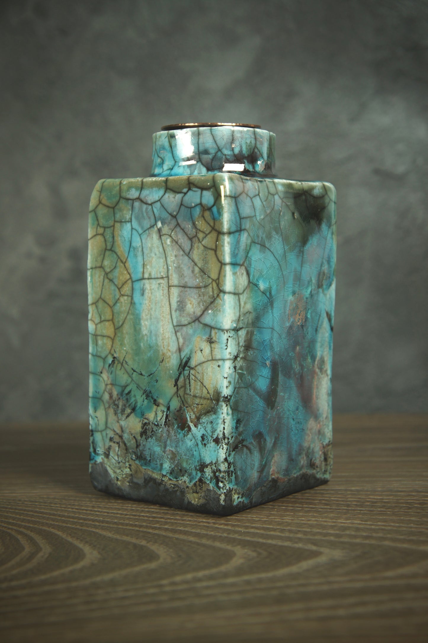 Handmade ceramic vase - Raku firing